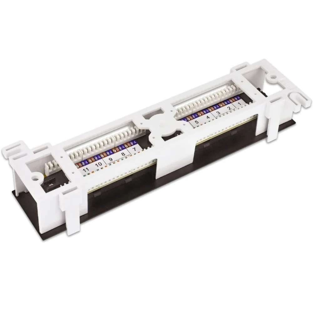 12 port patch panel mini vertical 568 A/B compatible